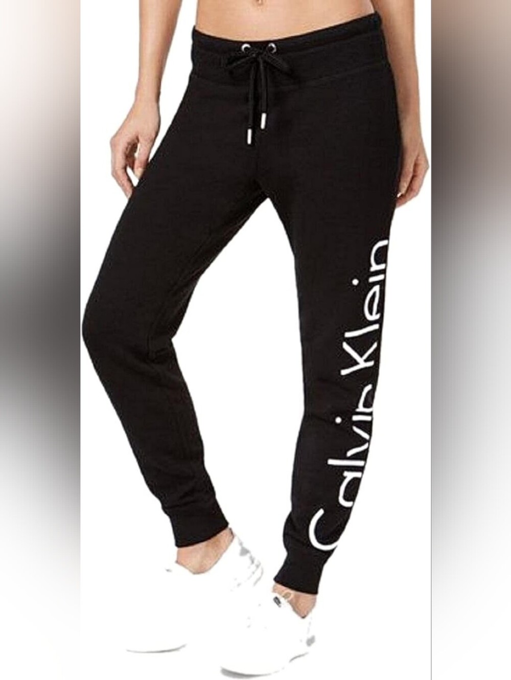 Calvin Klein Performance Ladies Black Logo Jogger Bottoms